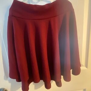 Burgundy Skater Skirt